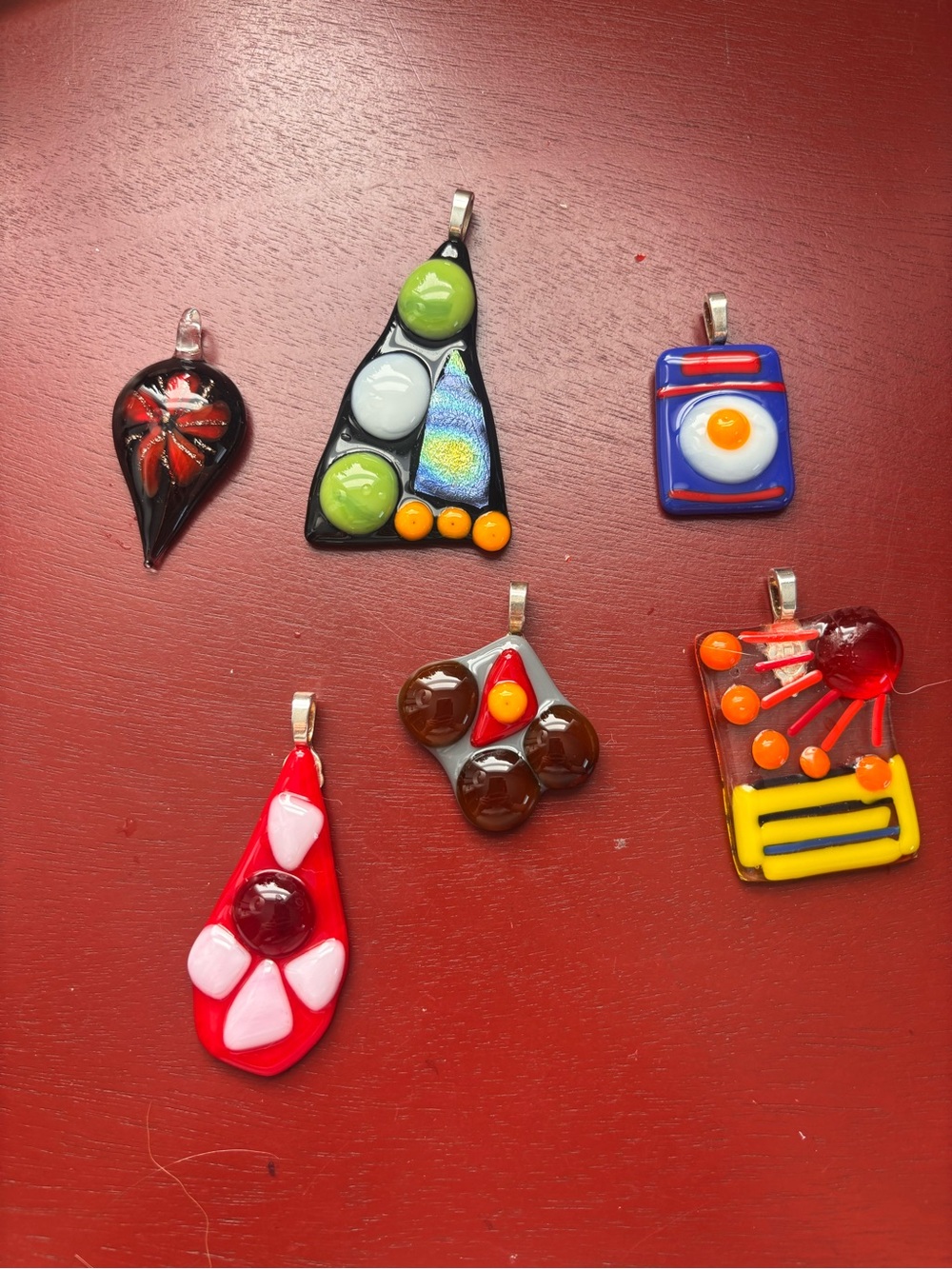 Glass Necklace Pendent Set